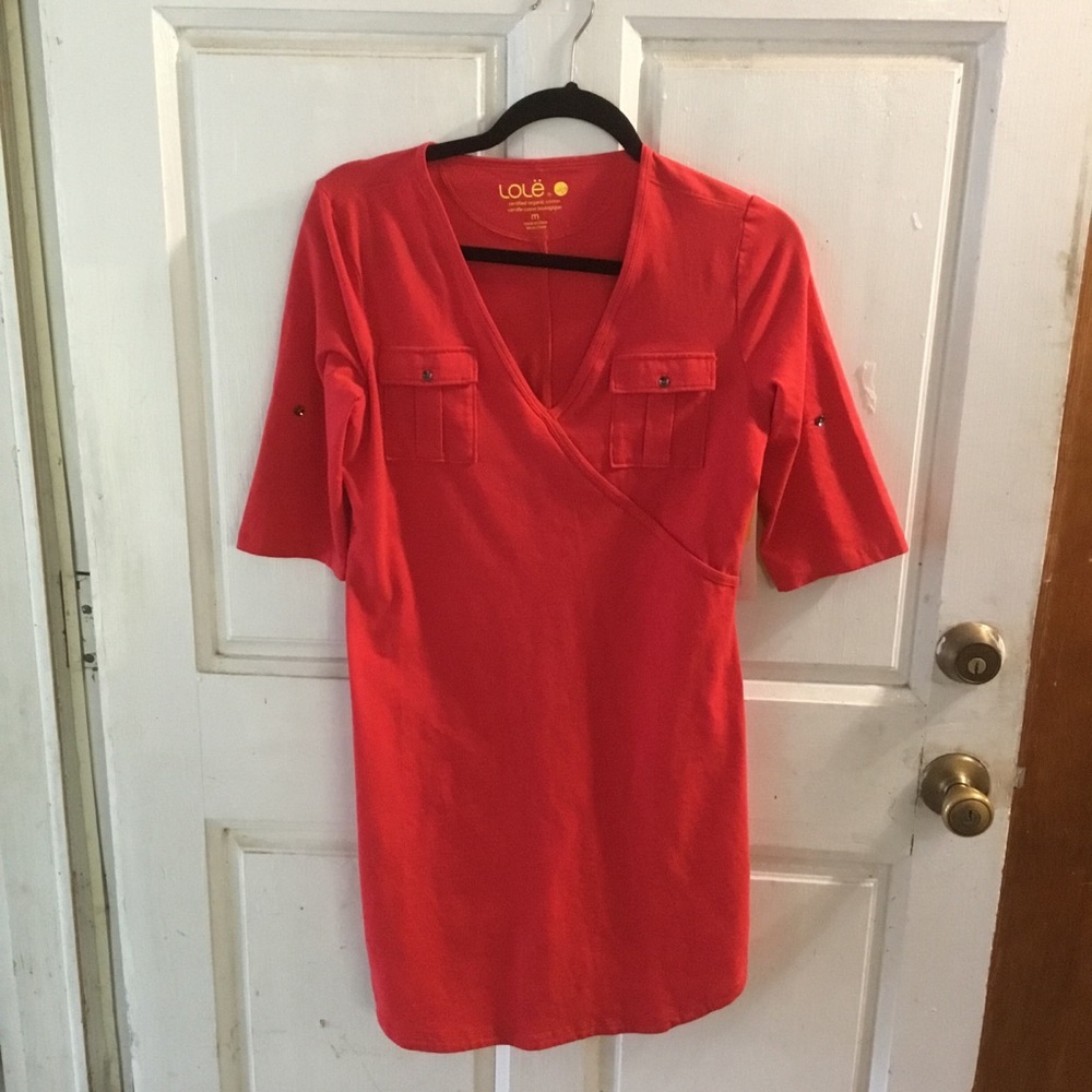 Lole red tunic/dress sz M NWT